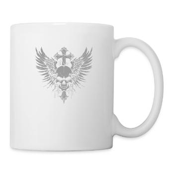 Crâne gothique Crâne croisé - Mug blanc - blanc - Droite
