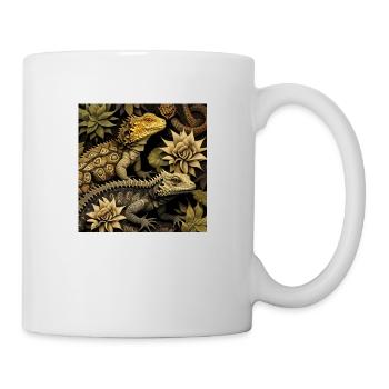 Schimmernde Reptilien - Tasse - Weiß - Rechts