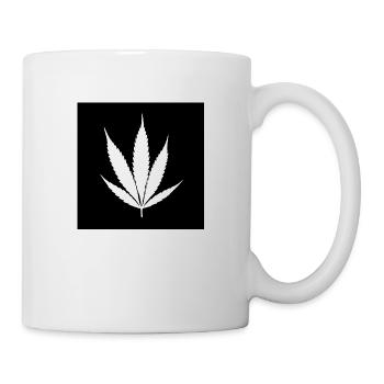 Feuille de cannabis noir classique - Mug blanc - blanc - Droite