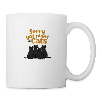 Cats with plans - Tasse - Weiß - Rechts