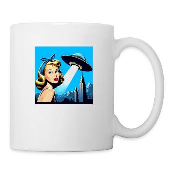 La fille et le vaisseau spatial - Mug blanc - blanc - Droite
