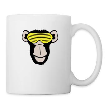Funky Sonnenbrille Gorilla Cooler Party Affe Spaß - Tasse - Weiß - Rechts