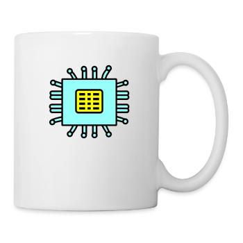 Digital Computer Chip Icon - Tasse - Weiß - Rechts