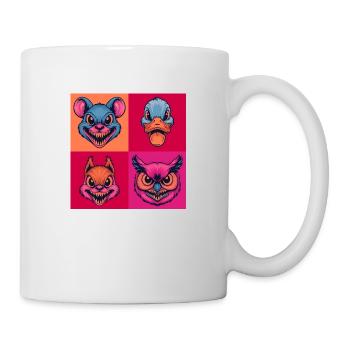 sourire hardcore animaux souris canard hibou halloween - Mug blanc - blanc - Droite