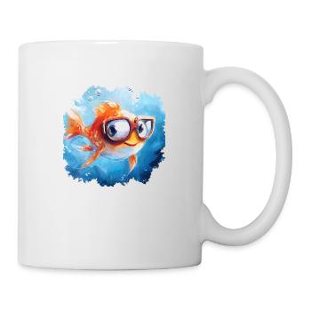 Lustiger Fisch mit Sehschwäche - Tasse - Weiß - Rechts