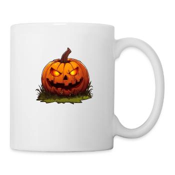 Pumpkins with a grotesque face - Mug - white - Right