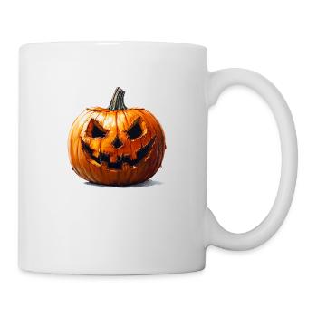 Grimaces de citrouille sculptée est une décoration d’Halloween - Mug blanc - blanc - Droite