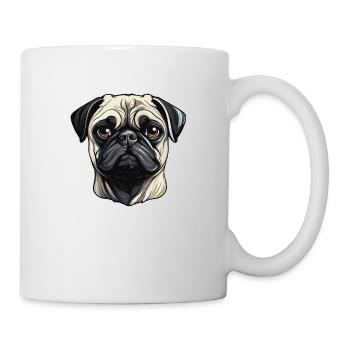 hund mops - Tasse - Weiß - Rechts