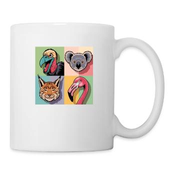 Pop Art Colorful Vulture Koala Lynx Flamimgo - Mug - white - Right