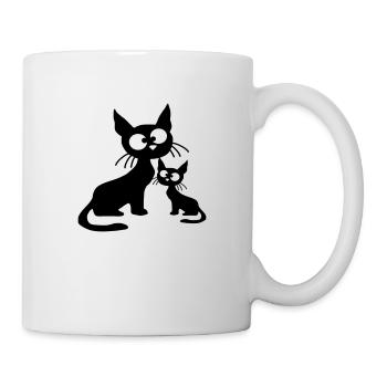 Chat fou Maman Papa Chaton Enfant Chaton Fun - Mug blanc - blanc - Droite
