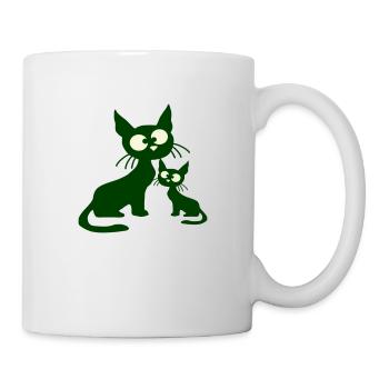 Chat fou Maman Papa Chaton Enfant Chaton Fun - Mug blanc - blanc - Droite