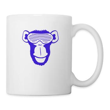 Funky Sonnenbrille Gorilla Cooler Party Affe Spaß - Tasse - Weiß - Rechts