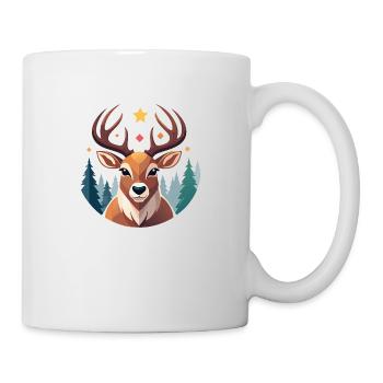 Weihnachtliches Rentier - Tasse - Weiß - Rechts