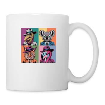 Pop Art Colorful Suits Vulture Flamingo Lynx Koala - Mug - white - Right