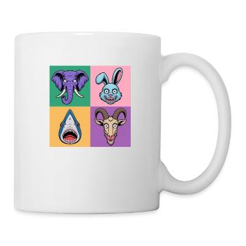Popart Colorful Elephant Bunny Shark Goat - Mug - white - Right