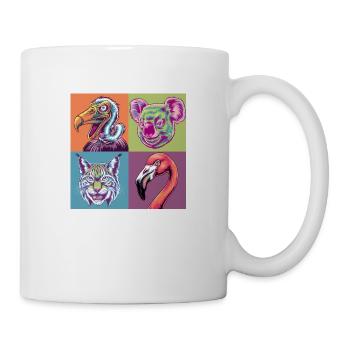 Pop Art Lynx Colorful Koala Flamingo Vulture Smile - Mug - white - Right