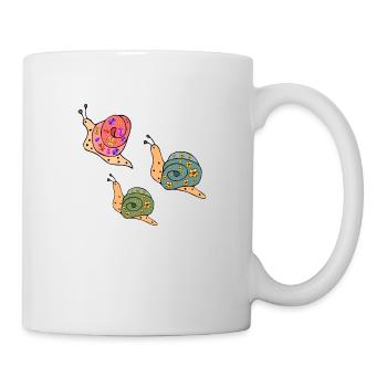 Schnecken - Tasse - Weiß - Rechts