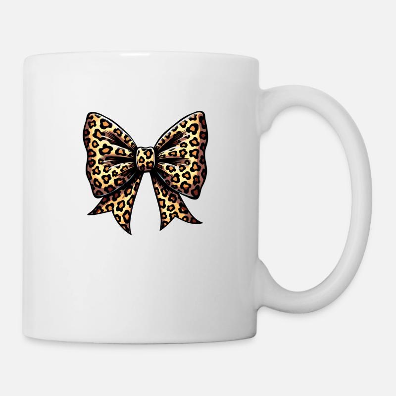 GRAND NOEUD À TENDANCE LÉOPARD - Mug blanc - blanc