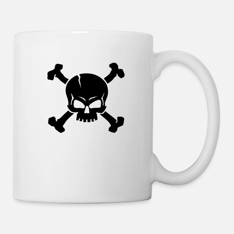 CROSSED SKULL - 1C - Tasse - Weiß