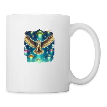 Rencontre avec un OVNI avec un hibou mystique - Mug blanc - blanc - Droite
