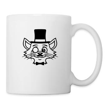 Sir Cat Gentleman Chapeau haut de forme Monocle Rich Gentleman - Mug blanc - blanc - Droite