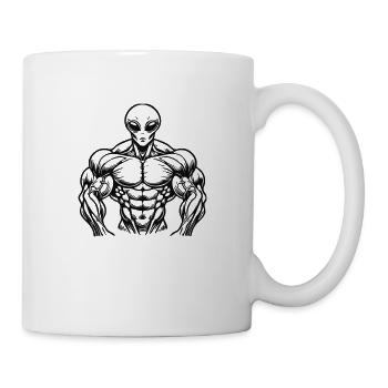 Muskulöser Bodybuilding Alien - Tasse - Weiß - Rechts