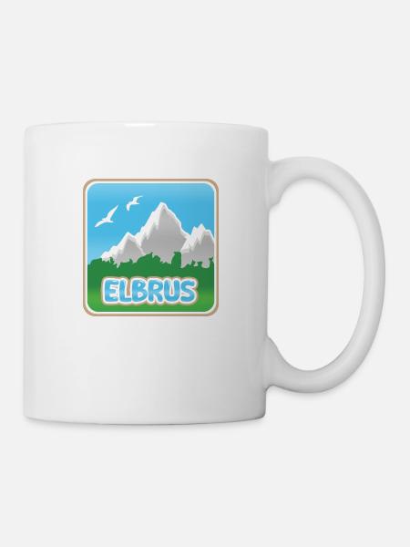 Elbrus als Bergsport - Tasse - Weiß