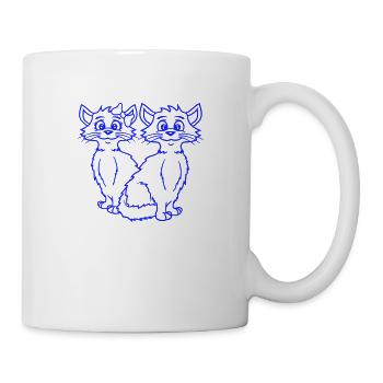Two Cats Couple 2 Romantic Couple in Love - Mug - white - Right