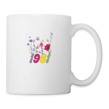 Année de naissance 1961 fleurs sauvages - Mug blanc - blanc - Droite