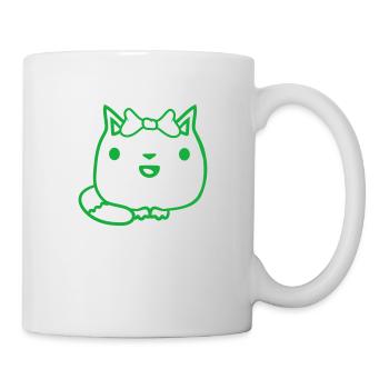 Süße Mädchen Katze Hübsche Schleife Frau Weiblich - Tasse - Weiß - Rechts