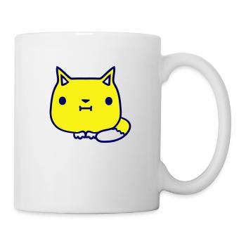 chat mignon a l’air heureux souriant chaton amusant - Mug blanc - blanc - Droite
