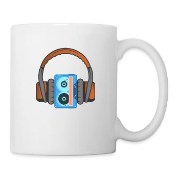 Kopfhörer und Audiokassette - Tasse - Weiß - Rechts