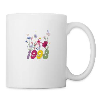 Geburtsjahr 1998 Wildblumen - Tasse - Weiß - Rechts