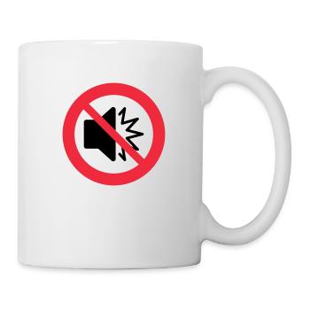 Kein Ton - stumm - stumm - nicht stören - Autismus - Tasse - Weiß - Rechts