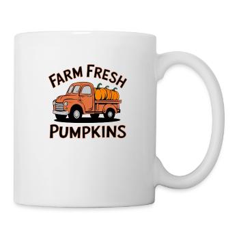 Farm Fresh Pumpkins - Kürbis Herbst Auto Vintage - Tasse - Weiß - Rechts