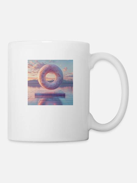 3D schwebender Donut - Tasse - Weiß