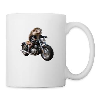 Hérisson motard - Mug blanc - blanc - Droite