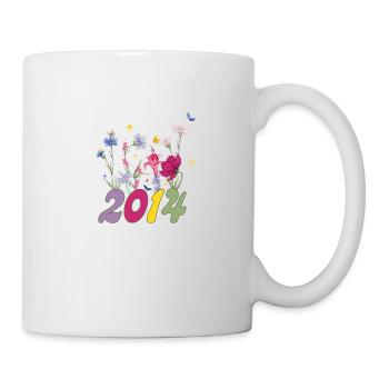 Geburtsjahr 2014 Wildblumen - Tasse - Weiß - Rechts