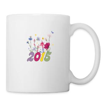 Year of birth 2015 wildflowers - Mug - white - Right