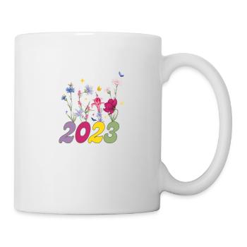 Geburtsjahr 2023 Wildblumen - Tasse - Weiß - Rechts