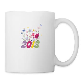 Year of birth 2013 wildflowers - Mug - white - Right
