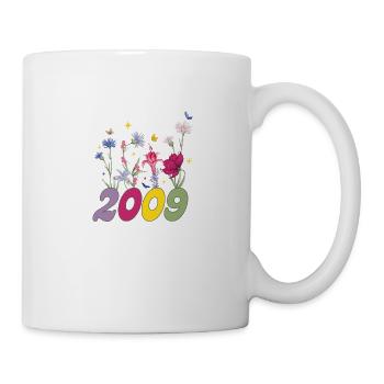 Year of birth 2009 wildflowers - Mug - white - Right