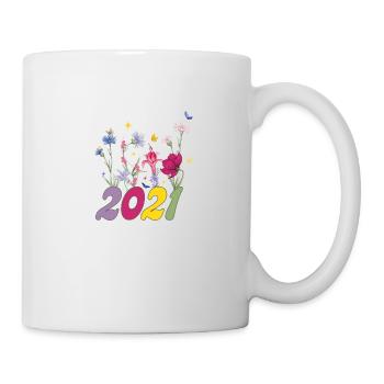 Year of birth 2021 wildflowers - Mug - white - Right