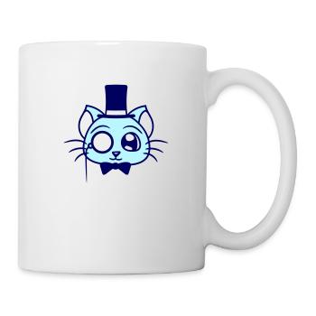 Sir Cat Gentleman Chapeau haut de forme Monocle Rich Gentleman - Mug blanc - blanc - Droite