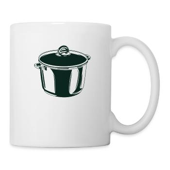 kochtopf topf kochen symbol silhouette - Tasse - Weiß - Rechts