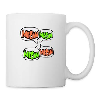 Meow Katze Miau Buchstaben Sprechblase Text Zitat - Tasse - Weiß - Rechts