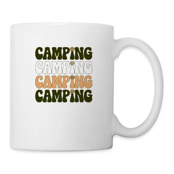 Camping Retro Style 70er Jahre Hippie Flower Power - Tasse - Weiß - Rechts