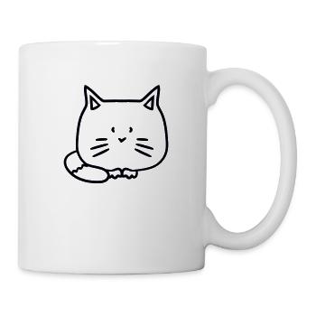 chat mignon a l’air heureux souriant chaton amusant - Mug blanc - blanc - Droite