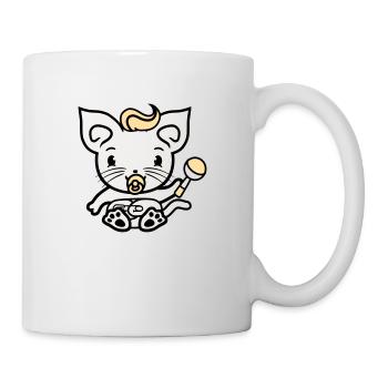 Bébé chat mignon sucette chaton hochet enfant - Mug blanc - blanc - Droite