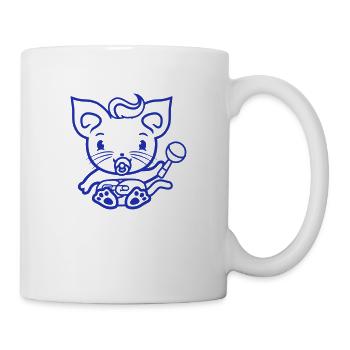 Bébé chat mignon sucette chaton hochet enfant - Mug blanc - blanc - Droite